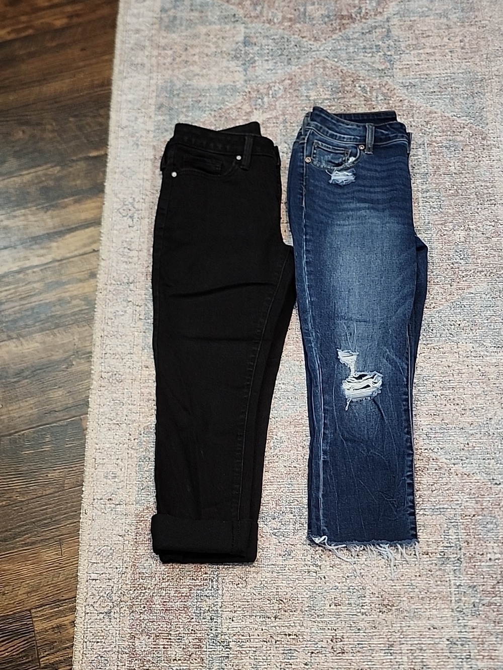 a.n.a Black Skinny Jeans & Dark Blue Distressed Skinny Jeans